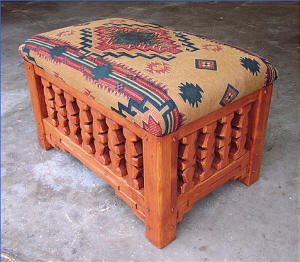 Aurora, Custom Southwest Spindle Ottoman