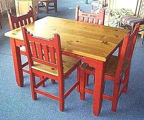 New Mexico Dinette Set    (Golden Oak & Red)