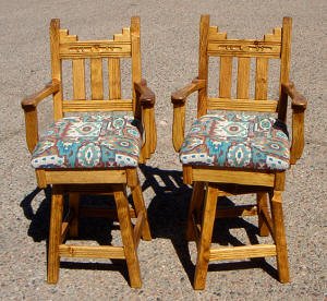 New Mexico Counter Stools, Swivel Base & Arm Rest