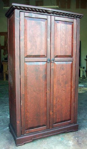 Mission Armoire Red Mahogany Stain