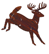 Making Tracks, White Tail 38" Copper Patina