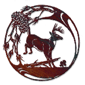 Pine Forest Deer 28.5" Copper Patina