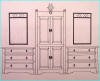 Pueblo Deco Dresser And Armoire Drawing