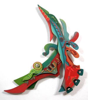 Valery Sutherland, Time Comet #4, Acrylic & Wood Sculpture