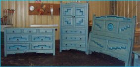 Anasazi Bedroom Set, Blue Stain