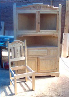 Anasazi Corner Hutch & Chair Unfinished
