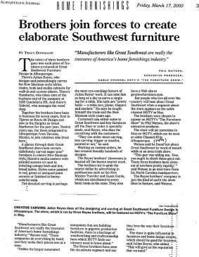 Download Southwest Furniture Article in PDF format
