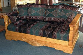 Aurora Sofa Honey Stain 6 Pillows
