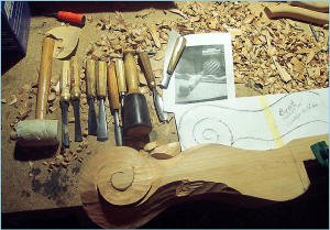 Carving a Southwestern Table Leg