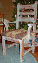 Corrales Arm Chair Detail, Antique Rustic Finish