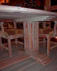 Corrales Dining Table, Pedestal Detail, Rustic-Antique Finish