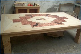 Southwest Dining Table With Copper Inserts In Process