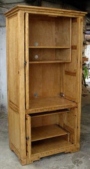 Mimbres Computer Armoire "Las Cruces" Open View