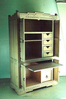 Mimbres Computer Armoire Open