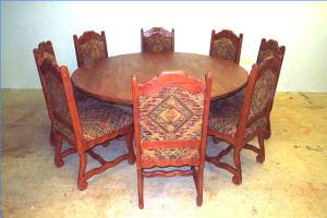 Old World Round Dining Set 8 Chairs