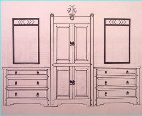Pueblo Deco Dresser & Armoire