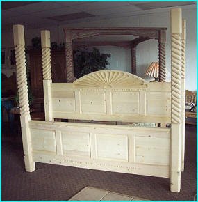 Santa Ana Canopy Bed Unfinished