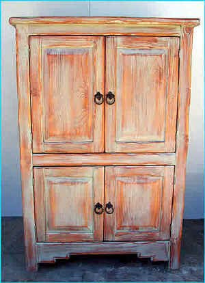 Stair Step TV Cabinet Antique Finish
