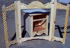 Tri Fold Mirror & Night Stand Unfinished