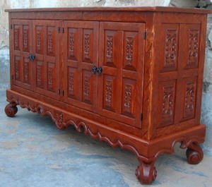 Old World Buffet, Plasma TV Stand 72"W Gunstock
