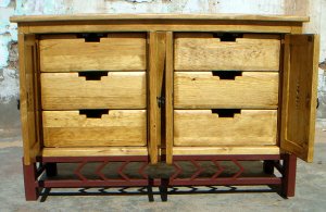 Taos, Plasma TV Stand, Metal Base, Open View