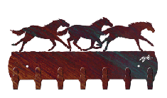 Running Horses 12 Inch Key Holder Rack