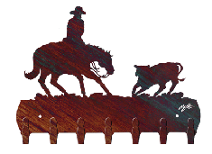 Cutting Horse 12 Inch Key Holder Rack