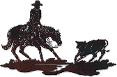Western Decor, WA-272SC Cutting Horse Metal Wall Hanging