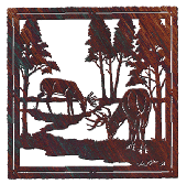 Framed Whitetail Metal Wall Hanging