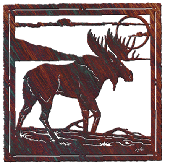Framed Moose Iron Wall Hanging