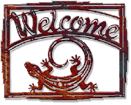 Lizzard, Southwest Welcome Sign